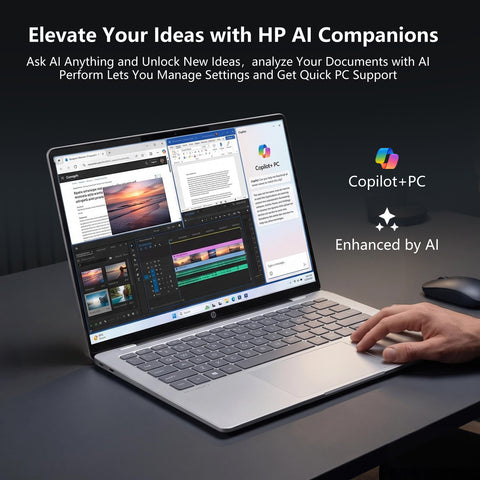 HP OmniBook 5 16 in Traditional Laptop Qualcomm Snapdragon X Plus 32GB RAM Qualcomm Adreno X1-45 1TB SSD Storage Windows 11 Pro Touch 60Hz - Silver