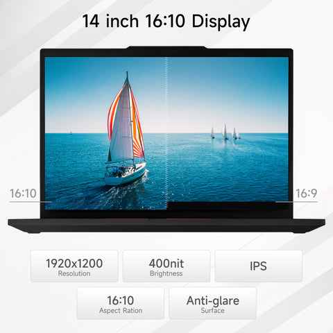 LENOVO ThinkPad T14 14" Traditional Laptop Intel Core Ultra 5 16GB RAM Intel Integrated Graphics 512GB SSD Storage Windows 11 Pro 60Hz - Black