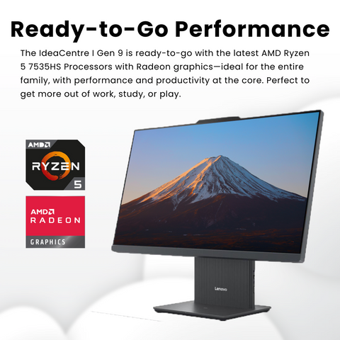 LENOVO IdeaCentre I 27 inches All-in-One AMD Ryzen 5 32GB RAM AMD Radeon Graphics 2TB SSD Storage Windows 11 Home 100Hz - Grey
