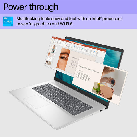 HP Essential 17.3 inches Entry Traditional Laptop Intel Core i3 N305 8GB RAM Intel UHD Graphics 128GB eMMC + 128GB SSD Windows 11 Pro 60Hz - Silver