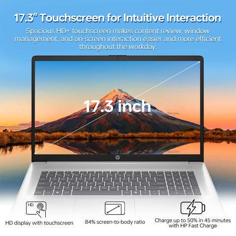 HP Essential 17.3 inches Traditional Laptop Intel Core Ultra 7 64GB RAM Intel Graphics 2TB SSD Storage Windows 11 Pro 60Hz - Silver