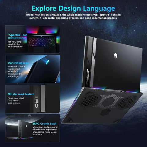 THUNDEROBOT ZERO 16 16-in Traditional Laptop Intel Core Ultra 9 64GB RAM NVIDIA GeForce RTX 5070 Ti 2TB SSD Storage Windows 11 Home 360Hz - Black