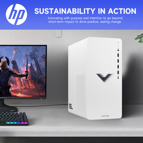 HP Victus 15L Tower Desktop Intel Core i5 16GB RAM NVIDIA GeForce RTX 4060 512GB SSD Storage Windows 11 Home - White