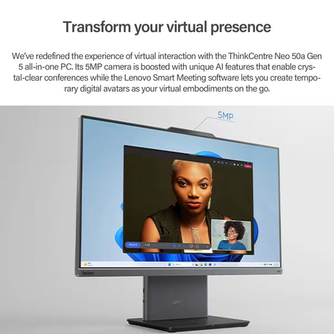 LENOVO ThinkCentre neo 50a 23.8 inches All-in-One Intel Core i7 32GB RAM Intel UHD Graphics 1TB SSD Storage Windows 11 Pro 100Hz - Black