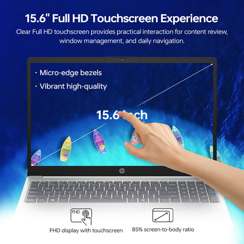 HP Essential 15.6 inches Traditional Laptop Intel Core Ultra 5 32GB RAM Intel Graphics 2TB SSD Storage Windows 11 Pro 60Hz - Silver