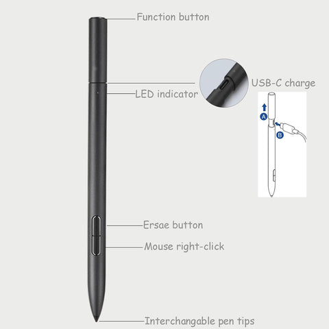 ASUS Pen 2.0 SA203H Active Stylus Pen, 4096 Level Pressure, Compatible with ASUS Zenbook Duo, Zenbook, Vivobook, Flip, Gaming ROG, Flow, Zephyrus and OLED Screen