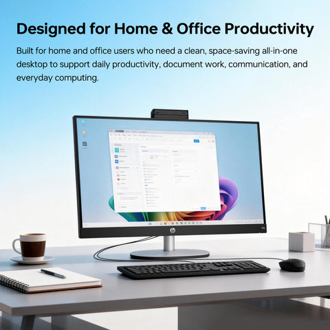 HP Essential 27 inches All-in-One Intel Core Ultra 7 32GB RAM Intel Graphics 2TB SSD Storage Windows 11 Pro 60Hz - Black