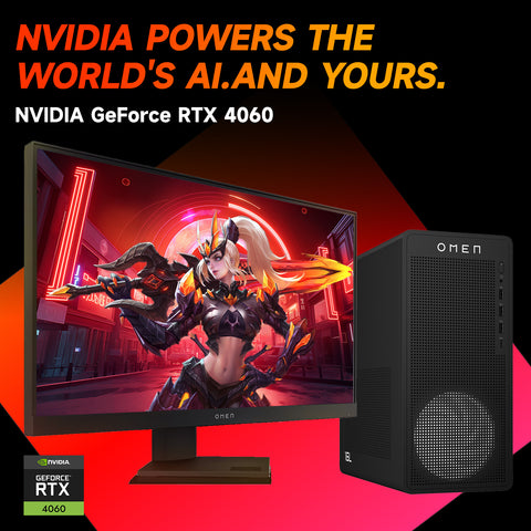 HP Omen 16L Tower Desktop Intel Core i7 8GB RAM NVIDIA GeForce RTX 4060 512GB SSD Storage Windows 11 Home - Black