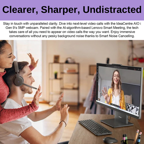 LENOVO IdeaCentre I Gen 9 Daily All-in-One, 23.8" FHD 1920*1080 Touchscreen 100Hz, Intel Core i5-13420H, Intel UHD Graphics, 8GB DDR5 SODIMM, 256GB PCIe M.2 SSD, Wi-Fi 6, Non-backlit Keyboard, Windows 11 Home, Grey