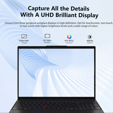 LENOVO ThinkPad L16 16 inches Traditional Laptop Intel Core Ultra 7 64GB RAM Intel Graphics 1TB SSD Storage Windows 11 Pro 60Hz - Black
