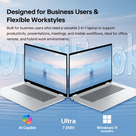 HP OmniBook 7 16-in 2-in-1 Laptop Intel Core Ultra 7 32GB RAM Intel Arc 140V 2TB SSD Storage Windows 11 Pro 60Hz - Silver