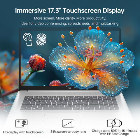 HP Essential 17.3" Traditional Laptop Intel Core Ultra 7 8GB RAM Intel Graphics 512GB SSD Storage Windows 11 Home 60Hz - Silver