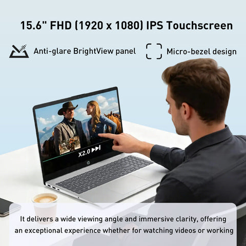 HP Essential 15.6 inches Traditional Laptop Intel Core i5 16GB RAM Intel Iris Xe Graphics 1TB SSD Storage Windows 11 Home 60Hz - Silver