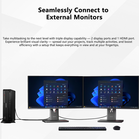 LENOVO ThinkCentre M70s SFF Desktop Intel Core Ultra 7 16GB RAM Intel Graphics 512GB SSD Storage Windows 11 Pro - Black