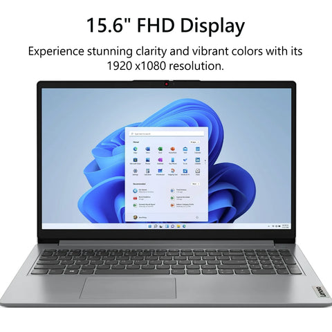 LENOVO IdeaPad 1 15.6 inches Traditional Laptop Intel Core i5 16GB RAM Intel Iris Xe Graphics 256GB SSD Storage Windows 11 Home 60Hz - Grey