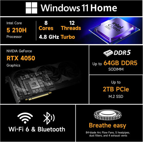 ASUS TUF F16 16" Traditional Laptop Intel Core 5 8GB RAM NVIDIA GeForce RTX 4050 512GB SSD Storage Windows 11 Home 144Hz - Black