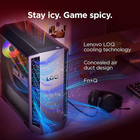 LENOVO LOQ Tower Desktop AMD Ryzen 7 32GB RAM NVIDIA GeForce RTX 5060 Ti 1TB SSD Storage Windows 11 Home - Silver