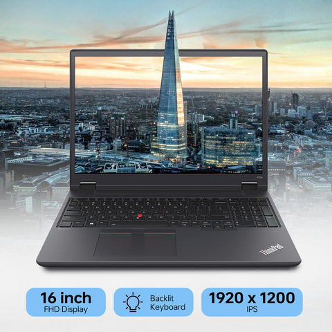 LENOVO ThinkPad P16v 16" Traditional Laptop Intel Core Ultra 7 16GB RAM Intel Arc Graphics 512GB SSD Storage Windows 11 Pro 60Hz - Black