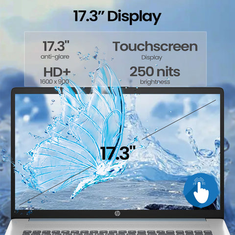 HP Essential 17.3 inches Entry Traditional Laptop AMD Ryzen 5 7430U 8GB RAM AMD Radeon Graphics 2TB SSD Storage Windows 11 Pro HD+ 60Hz - Blue