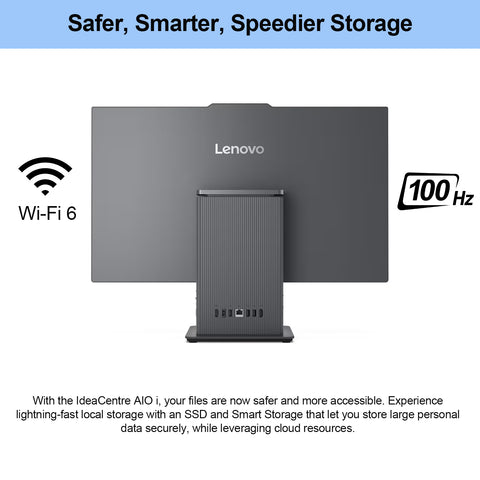 LENOVO IdeaCentre I Gen 9 Daily All-in-One, 27" FHD 1920*1080 Touchscreen 100Hz, Intel Core i5-13420H, Intel UHD Graphics, 8GB DDR5 SODIMM, 512GB PCIe M.2 SSD, Wi-Fi 6, Non-backlit Keyboard, Windows 11 Home, Grey