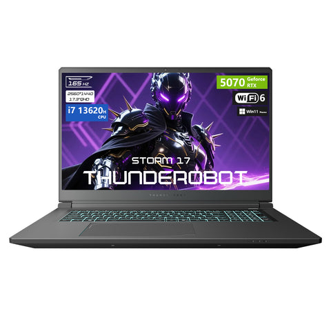 THUNDEROBOT Storm 17.3 inches Traditional Laptop Intel Core i7 32GB RAM RAM NVIDIA GeForce RTX 5070 2TB SSD Storage Windows 11 Home 165Hz - Black