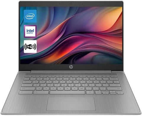 HP Essential Daily Traditional Chromebook, 14" HD 1366 * 768 Non-touch 60Hz, Intel Celeron N4120, Intel UHD Graphics, 4GB Onboard RAM, 64GB eMMC, Wi-Fi 5, Chrome OS, Grey