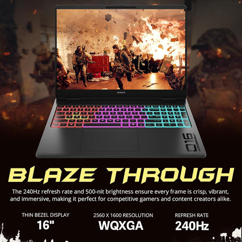 HP Omen MAX 16 inches Traditional Laptop AMD Ryzen AI 9 32GB RAM NVIDIA GeForce RTX 5070 Ti 2TB SSD Storage Windows 11 Home 240Hz - Black