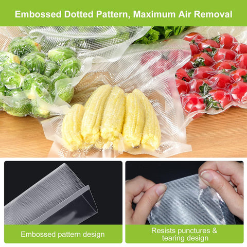 Bonsenkitchen Vacuum Sealer Bags, 11" x 20' Rolls 2 Pack for Food Storage Saver, Bpa Free, Heavy Duty, Commercial Grade Textured Food Roll, Customized Size Bag for Sous Vide Cooking, VB3207