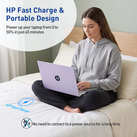 HP 17.3 Inch Touchscreen Laptop, Intel N100, Intel UHD Graphics, 16GB RAM, 128GB eMMC + 1TB SSD, Wi Fi 6, Windows 11 Home, Purple