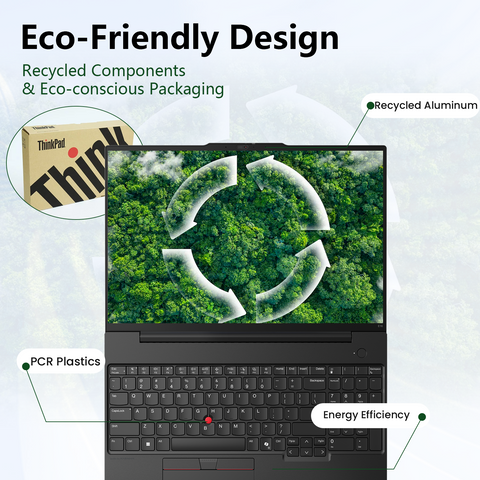 LENOVO ThinkPad E16 16 inches Traditional Laptop Intel Core Ultra 7 64GB RAM Intel Graphics 2TB SSD Storage Windows 11 Pro 60Hz - Black