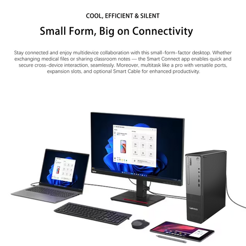 LENOVO ThinkCentre Small Form Factor Business Desktop, Intel Core i7-13620H, 64GB DDR5, 2TB SSD, Wired KB & Mouse, Windows 11 Pro, Black