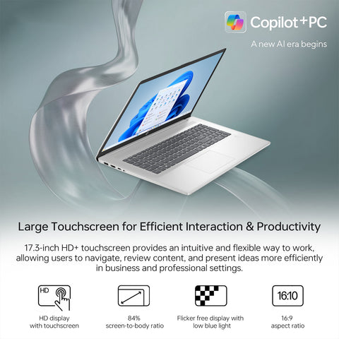 HP Essential 17.3 inches HD Traditional Laptop Intel Core Ultra 5 225U 32GB RAM Intel Graphics 2TB SSD Storage Windows 11 Pro 60Hz - Silver