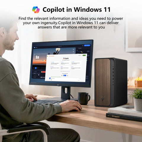 HP OmniDesk M03 Business Desktop, Core Ultra 7 265, Intel Graphics, 32GB DDR5, 2TB SSD, Wi-Fi 6, Wired KB & Mouse, Win11 Pro, Black