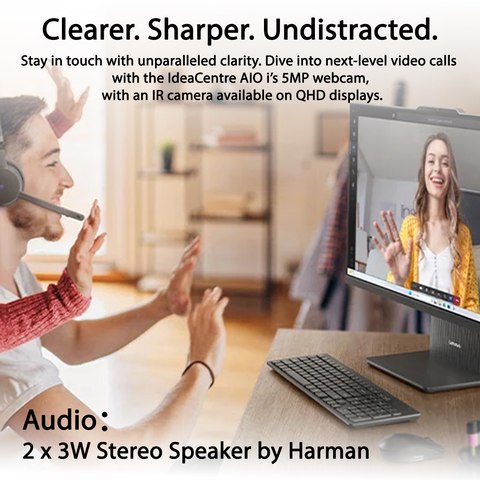 LENOVO IdeaCentre I 27 inches All-in-One Intel Core i7 64GB RAM Intel UHD Graphics 2TB SSD Storage Windows 11 Pro 100Hz - Black