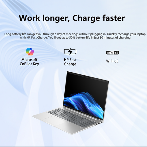 HP ProBook 4 16 inches Traditional Laptop AMD Ryzen 5 16GB RAM AMD Radeon Graphics 256GB SSD Storage Windows 11 Pro 60Hz - Silver