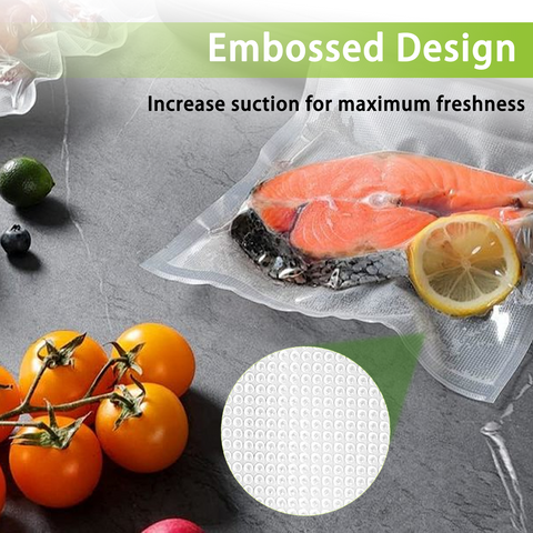 Bonsenkitchen Vacuum Sealer Bags, 8" x 50' Rolls 2 pack for Food Storage Saver, Bpa Free, Heavy Duty, Commercial Grade Textured Food Roll, Customized Size Bag for Sous Vide Cooking,VB3209