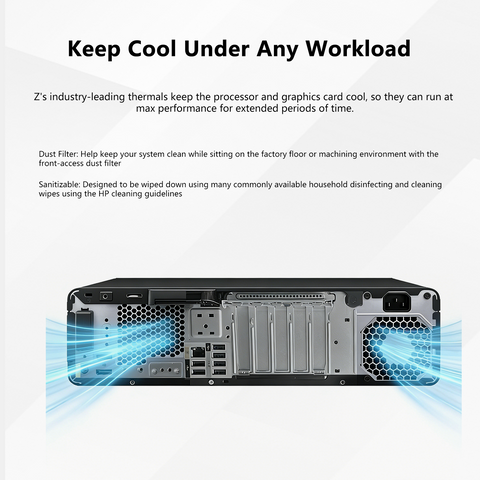 HP Z2 Workstation Desktop Intel Core i7 64GB RAM Intel UHD Graphics 1TB SSD Storage Windows 11 Pro - Black
