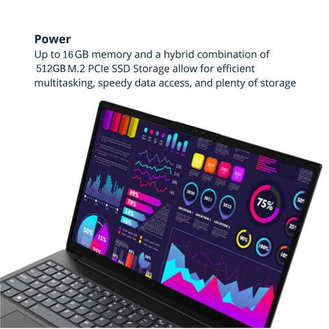 LENOVO V-Series V15 15.6 in FHD Business Laptop, AMD Ryzen 5 7520U, AMD Radeon Graphics, 16GB RAM, 1TB SSD, Wi-Fi 6, Win11 Pro, Grey