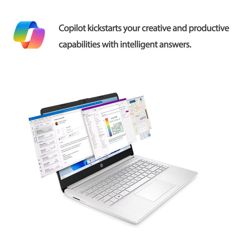 HP Essential 14-in Traditional Laptop Intel N-Series 8GB RAM Intel Graphics 128GB eMMC Storage Windows 11 Home 60Hz - Silver