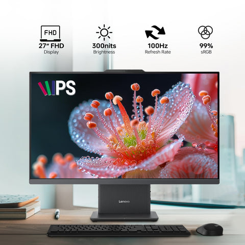 LENOVO IdeaCentre 27 inches All-in-One AMD Ryzen 7 32GB RAM AMD Radeon Graphics 1TB SSD Storage Windows 11 Pro 100Hz - Grey