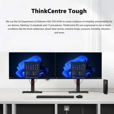 LENOVO ThinkCentre M70q MFF Desktop Intel Core i3 8GB RAM Intel UHD Graphics 512GB SSD Storage FreeDos - Black