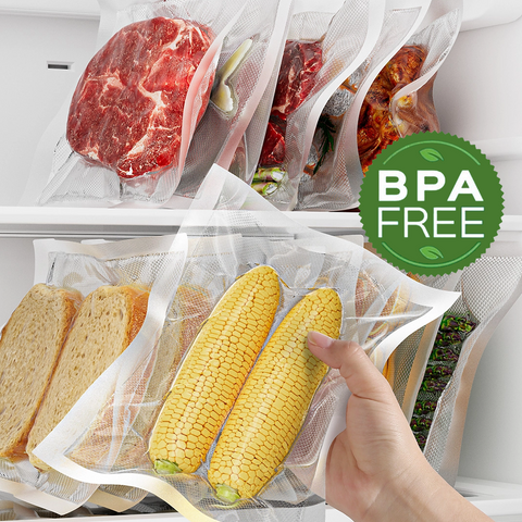 Bonsenkitchen Vacuum Food Sealer Rolls Bags, 8" x 50' & 11" x 50' Commercial Grade BPA Free Bag Rolls, Durable Customized Size Food Vac Bags for Storage and Sous Vide Cooking VB3212