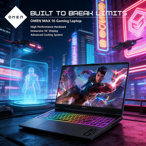 HP Omen MAX RTX 5070 Gaming Laptop, 16" WQXGA 240Hz, AMD Ryzen AI 7 350, 32GB DDR5 RAM, 2TB SSD, RGB Backlit KB, Wi-Fi 6, Windows 11 Home, Black