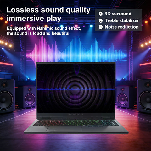 THUNDEROBOT Radiant 16 Gaming Laptop 16 inches QHD+ 2.5K 300Hz Display Intel i7-14650HX NVIDIA RTX 5060 64GB DDR5 2TB SSD Windows 11 Home RGB Keyboard - Black