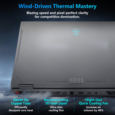 THUNDEROBOT Radiant 16 16 inches Traditional Laptop Intel Core i9 32GB RAM NVIDIA GeForce RTX 5060 2TB SSD Storage Windows 11 Home 300Hz - Black