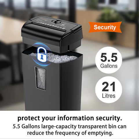 Bonsaii 10-Sheet Cross Cut Paper Shredder, 5.5 Gal Home Office Heavy Duty Shredder for Credit Card, Staple, Clip with Transparent Window(C209-D)