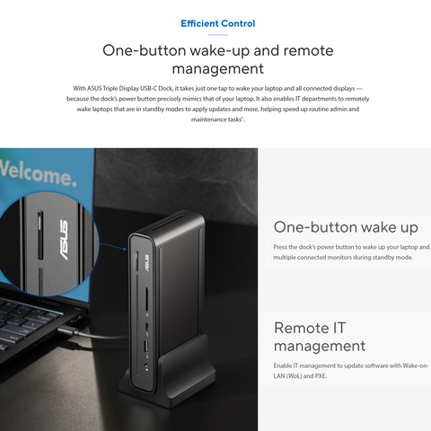 ASUS Triple Display USB-C Dock DC300 Docking Station, USB-C, USB-A, HDMI, DP, LED Indicator for Business, Gaming, Storge