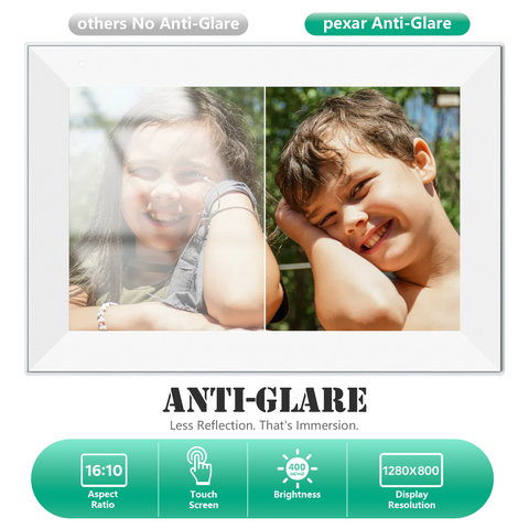 Pexar by Lexar 10.1 inches WiFi Digital Photo Frame | HD Anti-Glare Touch Display | Share Photos/Videos via App | Perfect for Gifting