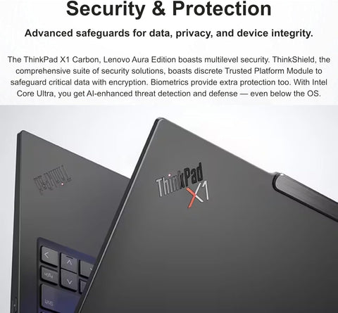 LENOVO ThinkPad X1 Carbon 14 inches Traditional Laptop Intel Core Ultra 7 32GB RAM Intel Graphics 1TB SSD Storage Windows 11 Pro 60Hz - Black