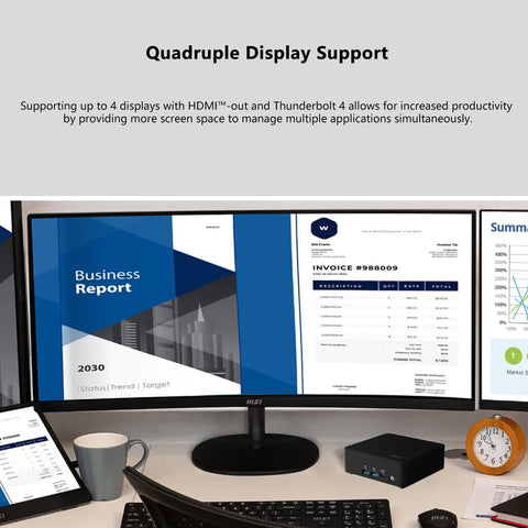 MSI Cubi NUC AI Mini Desktop Intel Core Ultra 5 16GB RAM Intel Graphics 1TB SSD Storage Windows 11 Pro - Black